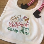 Personalised My First Christmas Embroidered Baby Bib